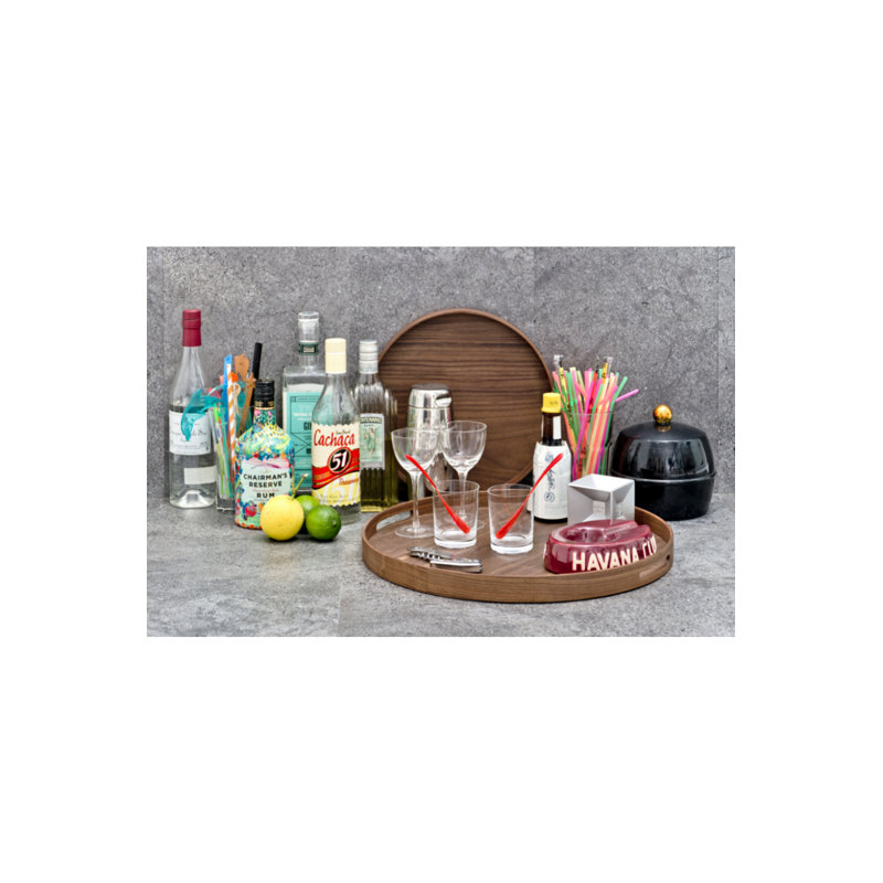 Wood Decorative Tray, Brown, 1" H x 18" W x 18" D