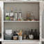 Armoire à porte arquée en verre avec plateau à niveaux et tiroir-134379793