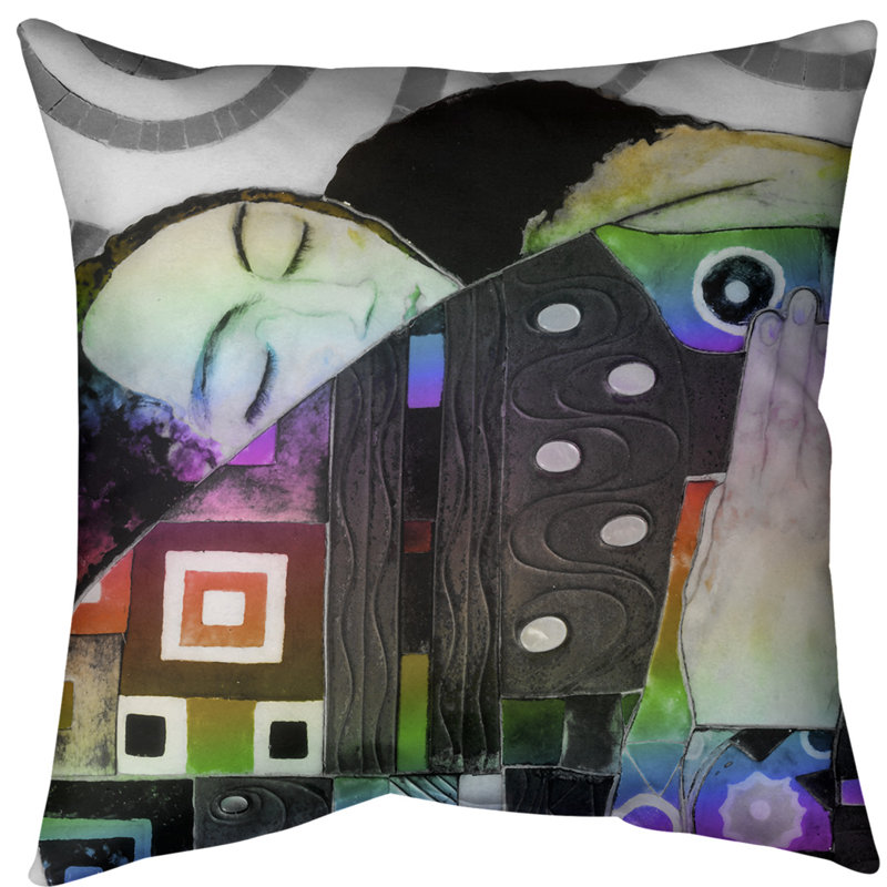 Coussin de jeté, Duvet synthétique, 14 po x 14 po, Arc-en-ciel