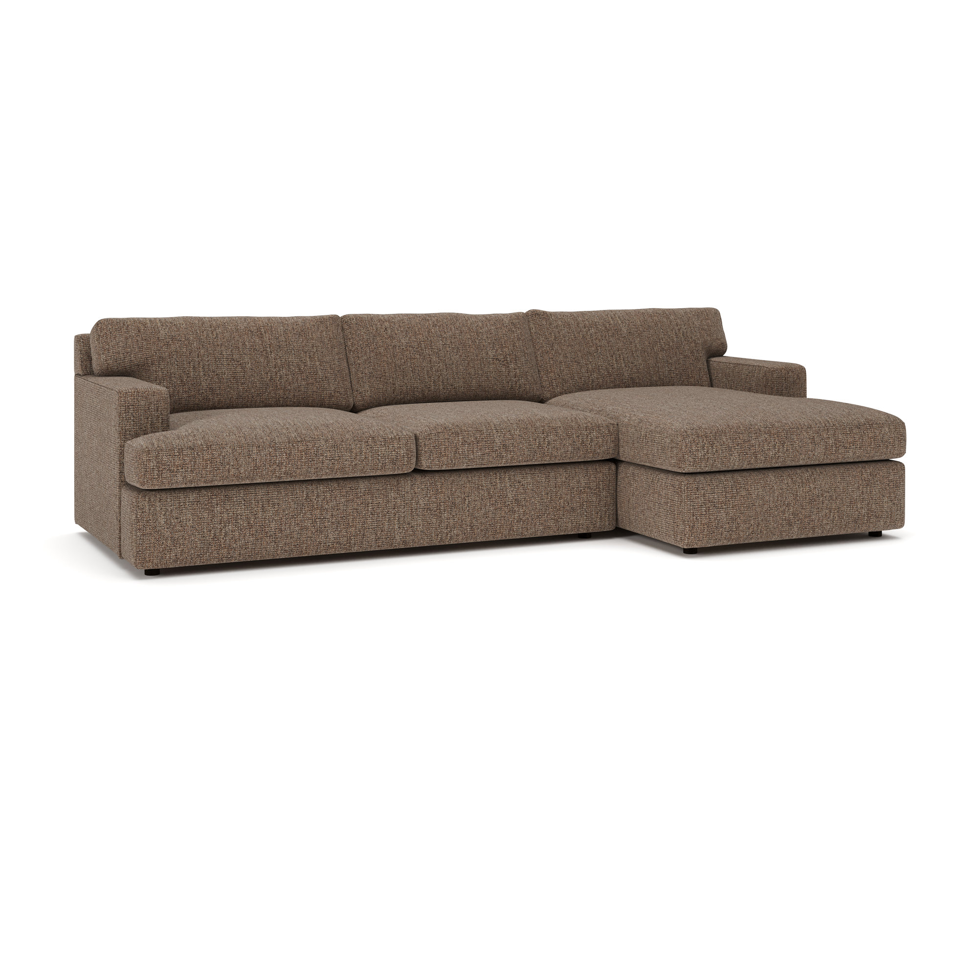 Cleo 2-Piece Upholstered Sectional, Valet Coffee Tweed, Right Hand Facing