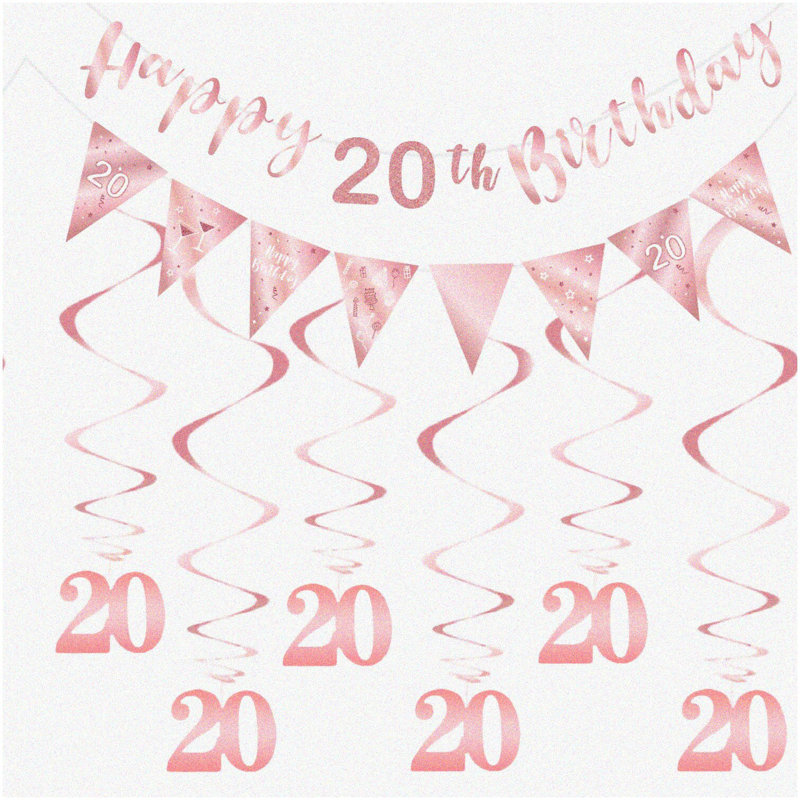 Rose Gold Glitter 85 Years Loved Banner