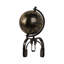 Globe décoratif pour décoration intérieure - Sculpture moderne avec support en métal unique - Figurine de style tablette, décoration de table basse ou décorations pour le salon et la cuisine, noir / or-556585172