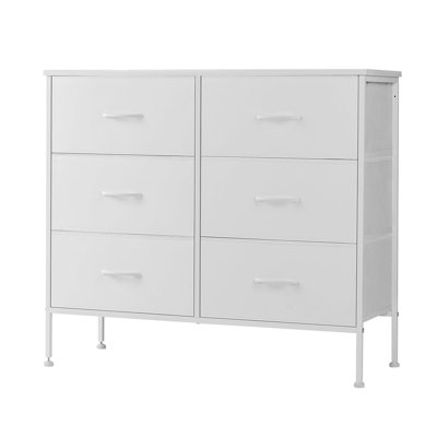 Commode pour chambre à coucher, 7 tiroirs de rangement, commode en tissu anti-basculement pour meubles de rangement, meuble télé pour téléviseur de 45 po ou moins avec cadre en bois