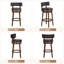 Tabouret de bar pivotant rembourré, chaise d'îlot de cuisine pivotante à 360° avec structure en bois massif, siège et dossier rembourrés, garniture cloutée-1589865268-1589865257