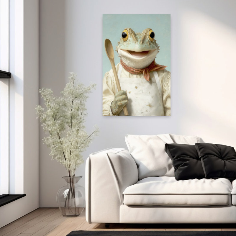 Happy Frog Cook by Andreas Magnusson - Wrapped Canvas Print, 91.44 cm H x 60.96 cm W