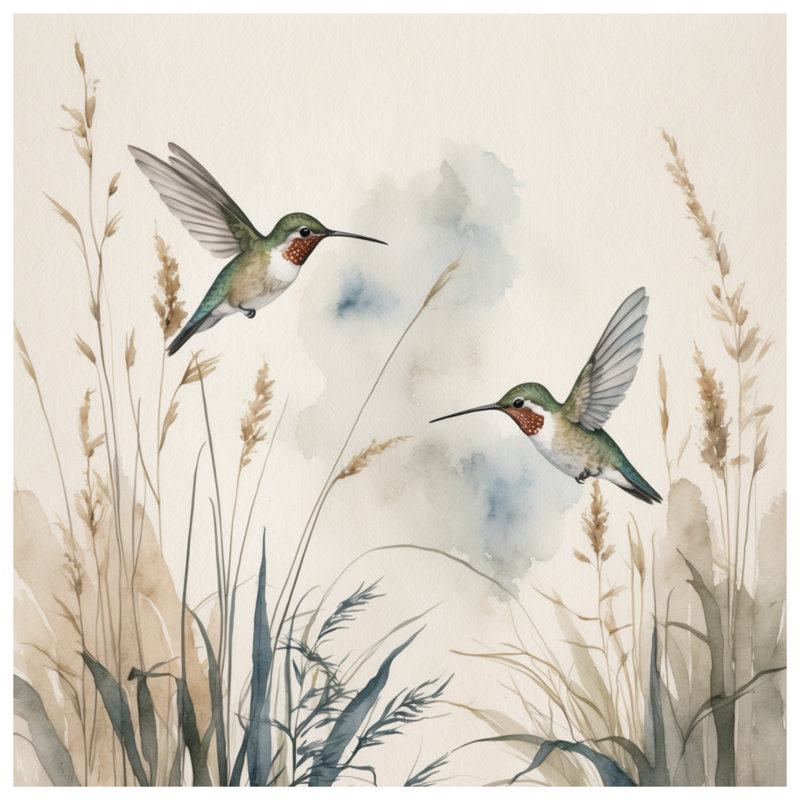 Hummingbirds In Flight Blankets, 50in W x 60in H
