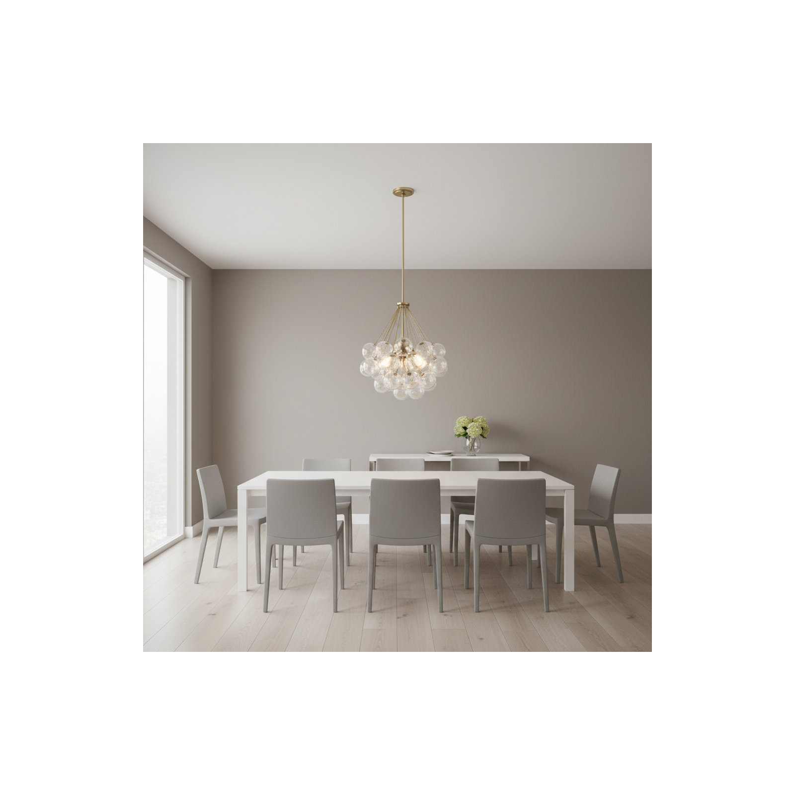 Logan 3 - Light Unique Sphere Chandelier, Satin Bronze