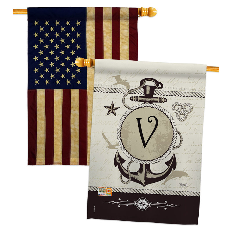 Double Sided 40'' H x 28'' W Polyester House Flag, V