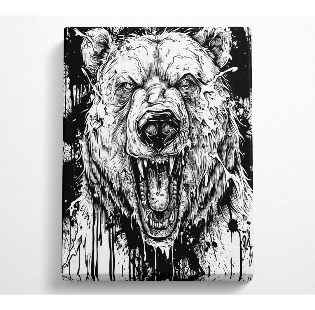 Fierce Bear Ink - Kunstdrucke auf Leinwand ohne Rahmen