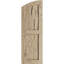 Timberthane deux panneaux plats égaux avec volets elliptiques en faux bois (par paire)-64374821-64374842-64374855