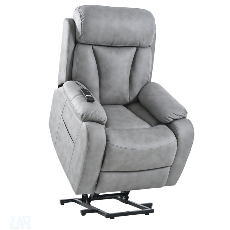 Electric Power Lift Recliner Chair For Elderly, Fabric Recliner With Remote Control And Side Pocket, Ideal For Home Theater And Living Room