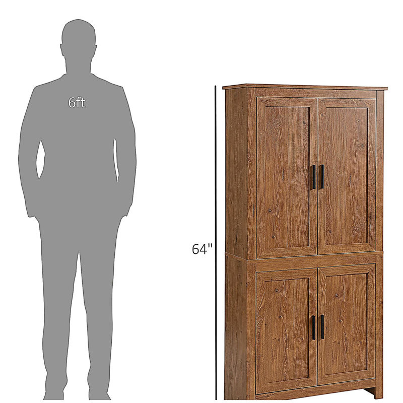 Armoire de rangement autoportante, garde-manger, avec tablettes réglables
