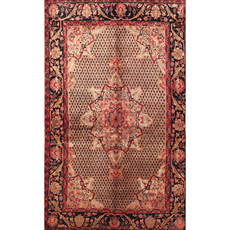 Rouge oriental/beige Tapis décoratif Yunus, Rectangle 6 pi x 9 pi