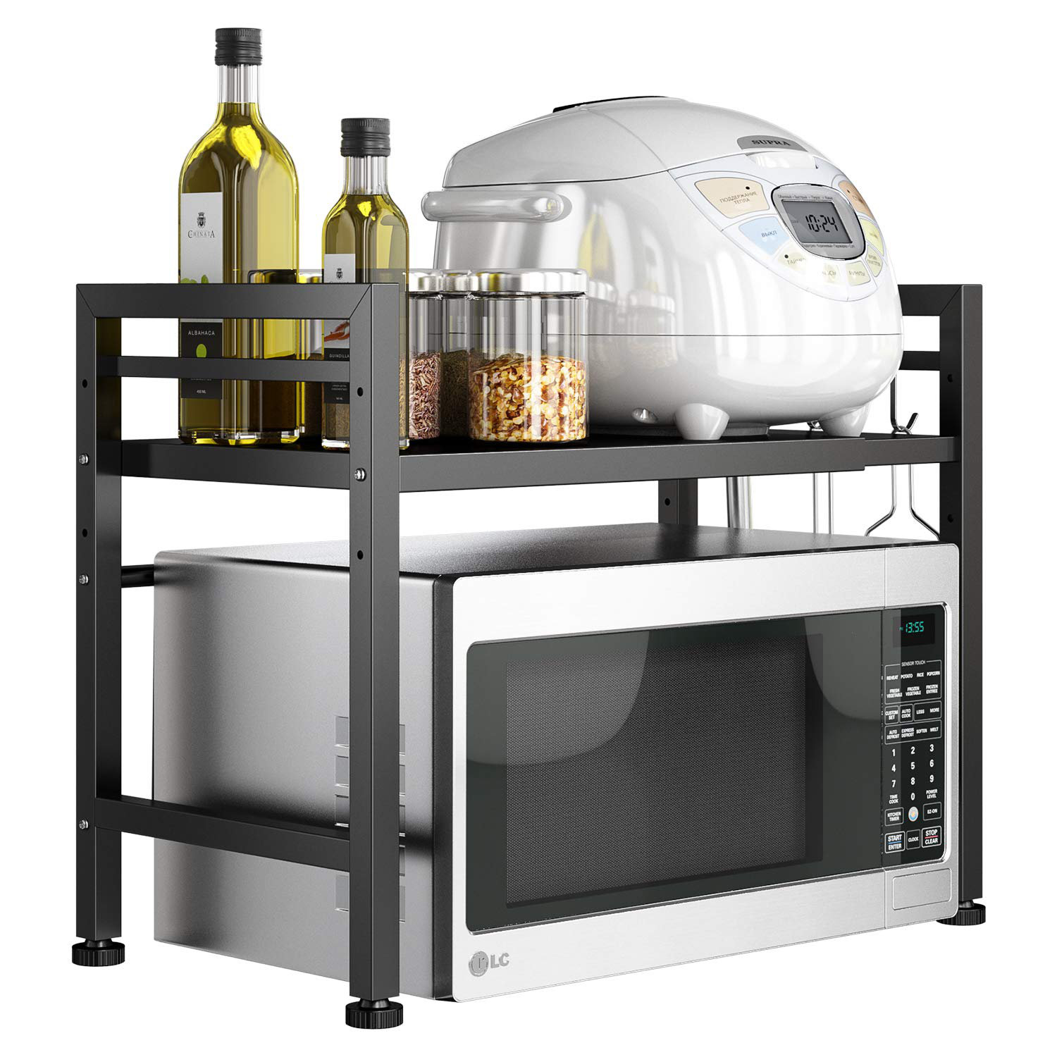 Ebern Designs Davontre 23.6'' Iron Standard Baker's Rack with Microwave ...