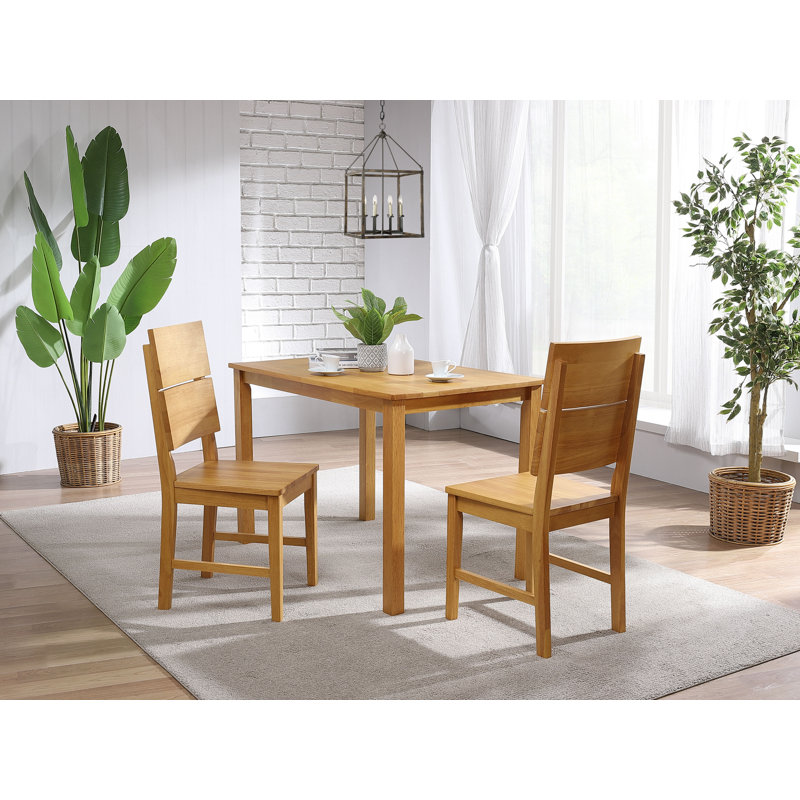 Seandrea Solid Wood Dining Table, 75cm H x 110cm L x 70cm W, Brown, white and pink