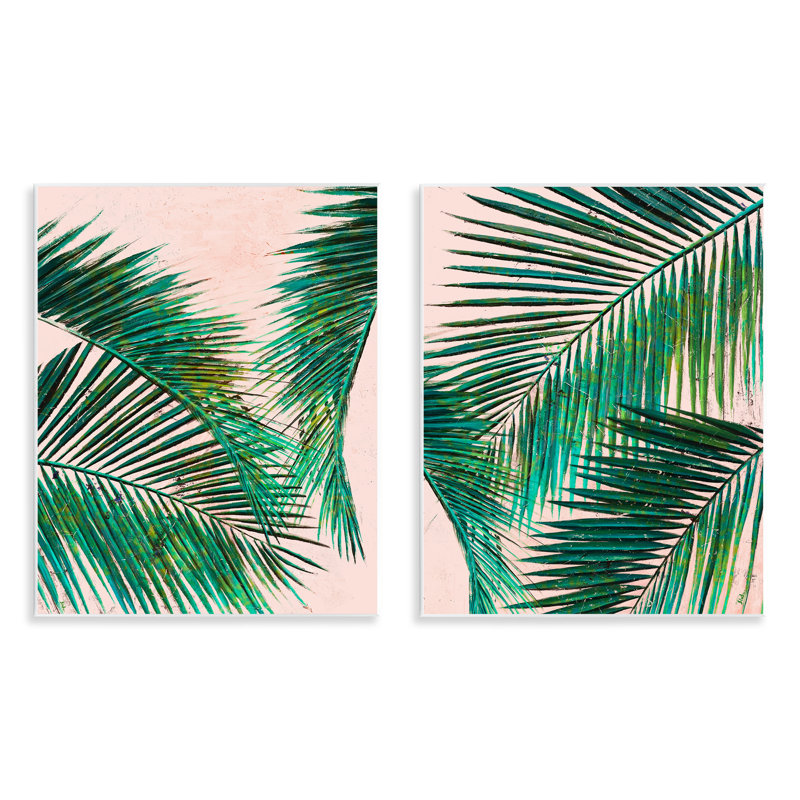 «Tropical Palm Fronds», ensemble de 2 plaques murales par Patricia Pinto
