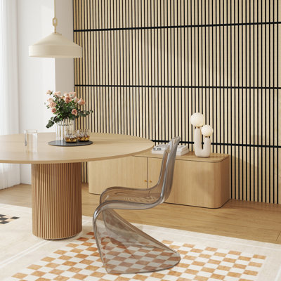 4-Pack Inch Foldable MDF Acoustic Wall Panels - Sound Absorbing & Soundproof Foam with Wood Slats for Interior Wall Decor