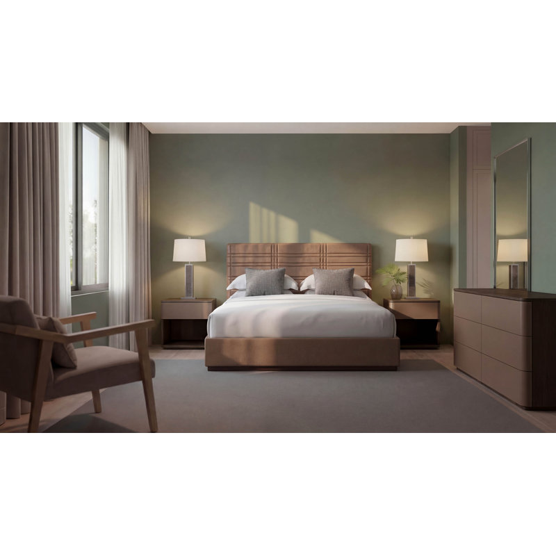 Milan Upholstered Bed, Brown