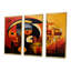 Portrait géométrique minimal en jaune et rouge - ensemble d'art mural masque africain-381228500-381228501