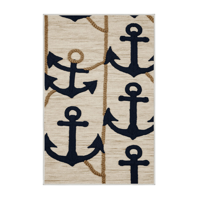 Washable Anchor Classic Coastal Area Rug, Rectangle 5' x 7'
