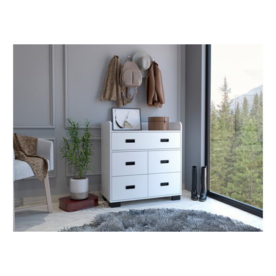 Commode 5 tiroirs Edgemont - blanc