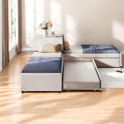 Lits peu encombrants, lit simple en L en bois aggloméré moderne pour la maison de famille