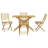 Alizeah 4 - Person Bamboo Patio Dining Set with Rectangular Table
