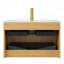 Meuble-lavabo de 30 po avec lavabo, armoire de rangement flottante en contreplaqué ultra rayé avec tiroirs, lavabo intégré en pierre frittée intégrée, pré-assemblé