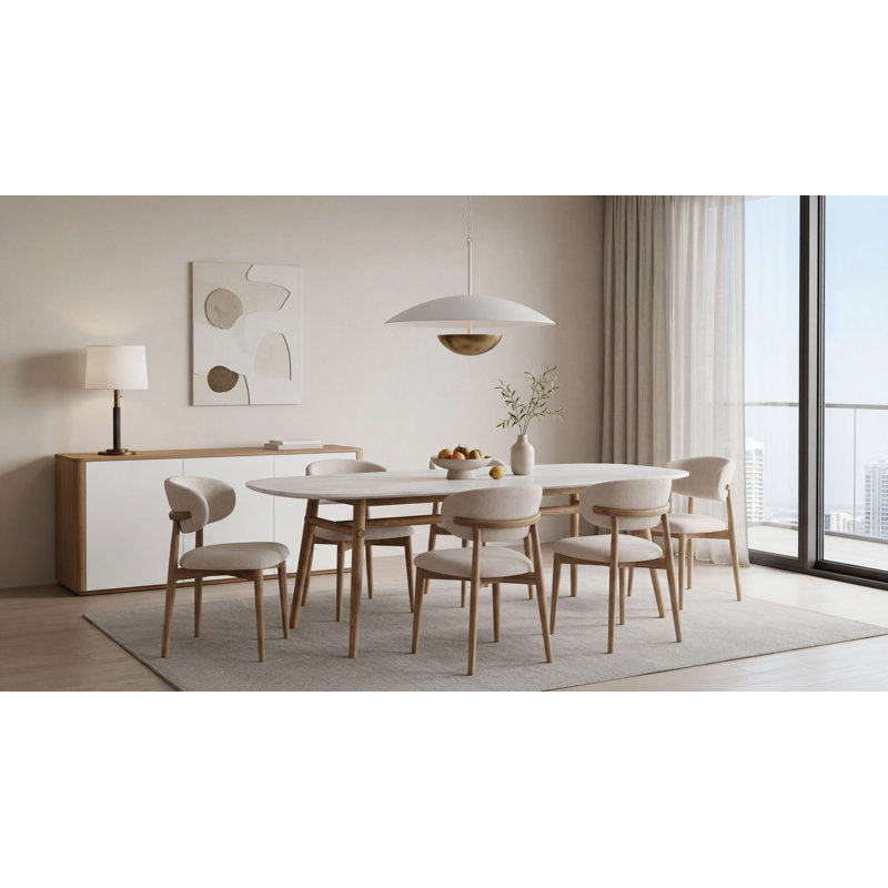 Madrid/WRC Dining Table, Natural, 30" H x 70.87" L x 35.43" W