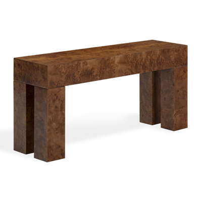 Betharose Burl Wood Console Table