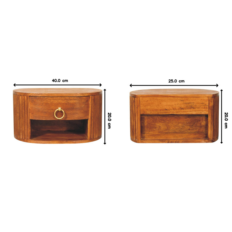 Dollison 40cm W Solid Wood Bedside Table