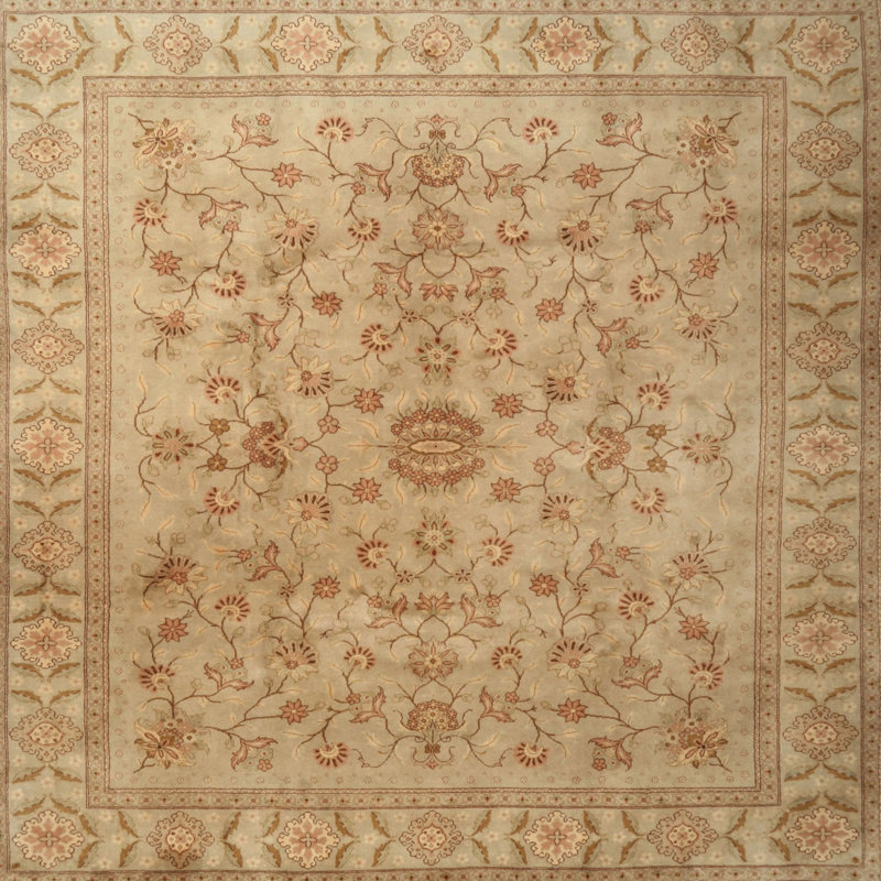 Tapis décoratif olive de style oriental Chaya, Rond 6 pi