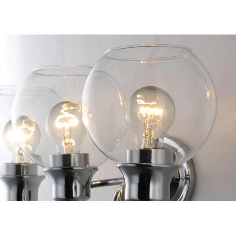 Éclairage pour meuble-lavabo 4 lumières Hunley, Transparent, Chrome poli