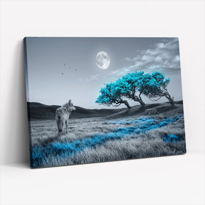 Ensemble de 1 tableau sur toile « Lune du Loup »