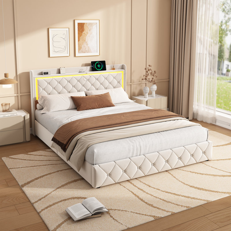 Upholstered Storage Bed, European King (160 x 200 cm)