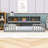 Wooden Floor Bed With Guardrails And Shelves-1526881298-1526881297