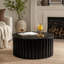 Table basse ronde avec soulagement fabriqué à la main Table de thé robuste en bois à piédestal pour salon Pas besoin d'assembler-1379305933