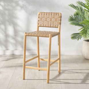 Jeremiah Woven Leather Counter Stool