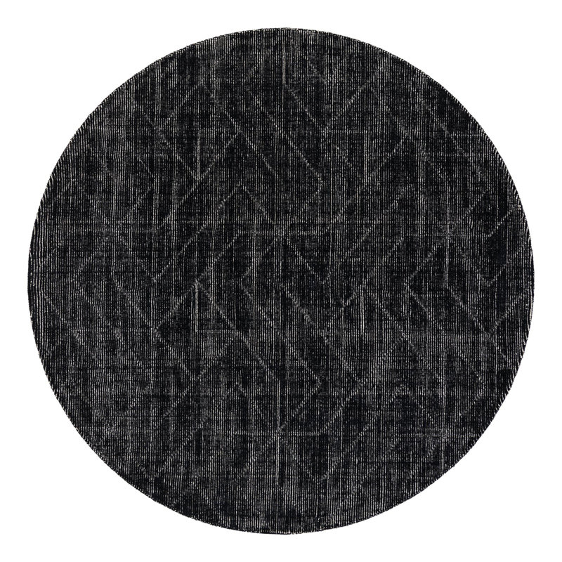 Cyndle Hand-Tufted Wool Geometric Area Rug, Round 7'10"