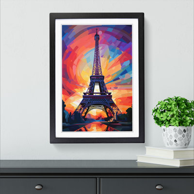 Eiffel Tower Futurism - Single Picture Frame Print on Wood