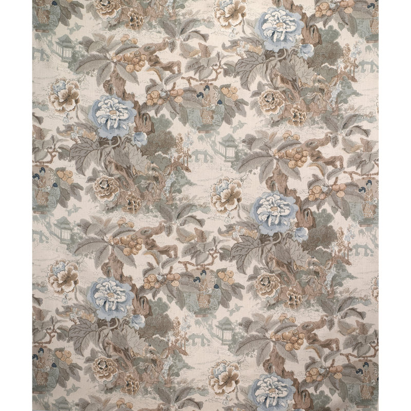 Chinese Lantern II Fabric, Petal/Stone