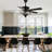 Engebretson 52 Inch Black Modern Crystal Ceiling Fan with Lights and Remote, 6 Speeds DC Motor Reversible Chandelier Ceiling Fan with Crystals-2037183962