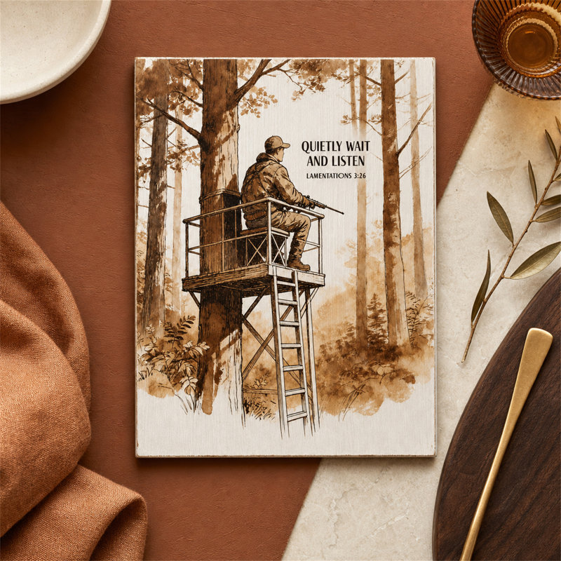 Tabletop Plaque Hunter Quietly Wait