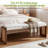 Solid Wood Shoe Bench with Cushion