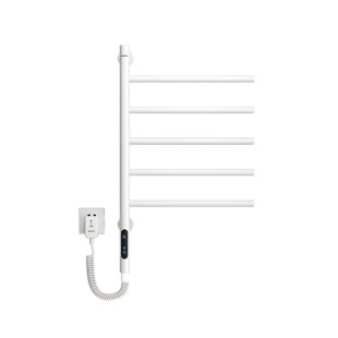 Porte-serviettes chauffant pour salle de bain, chauffe-serviettes mural pivotant à 180 ° avec minuterie intégrée