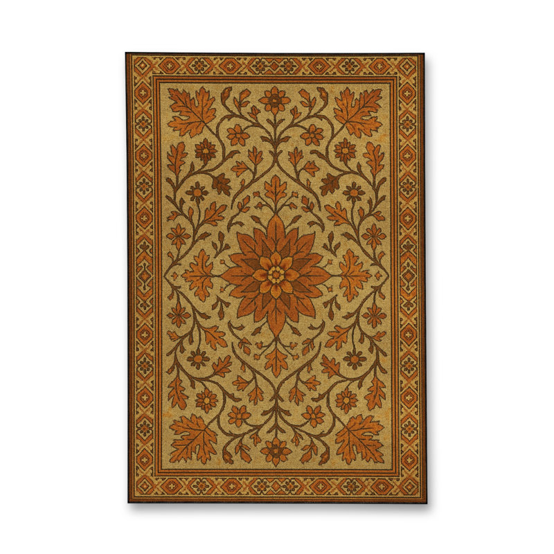 Tapis bleu tissé lavable rétro Mosso, 2'4" x 3'11"