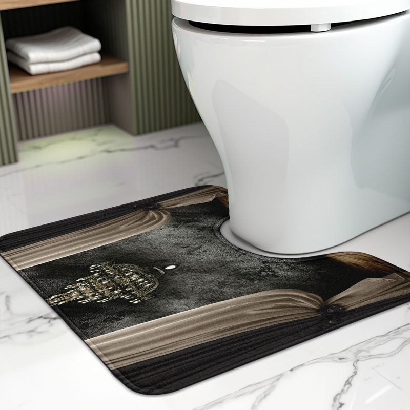 Tapis de salle de bain en U classique 20 po noir et sépia