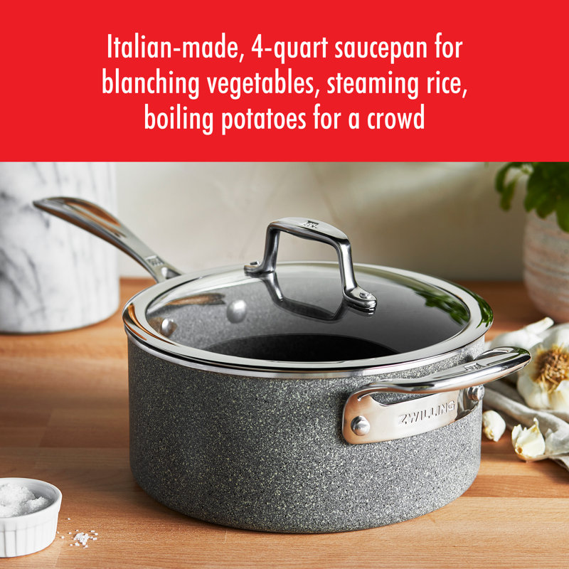 Zwilling J.A. Henckels Vitale Non-Stick Aluminum Saucepan with Lid, 4 qt.
