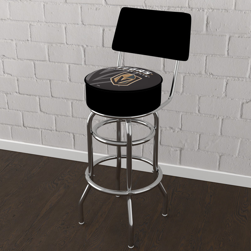 Swivel Upholstered Counter Stool with Metal Frame