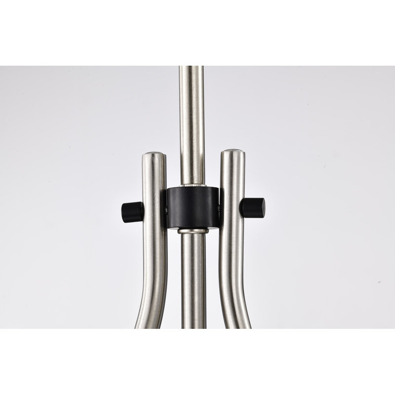 Marnix 1 - Light Teardrop Pendant, 60.5" H x 10" W x 10" D, Matte Black/Brushed Nickel